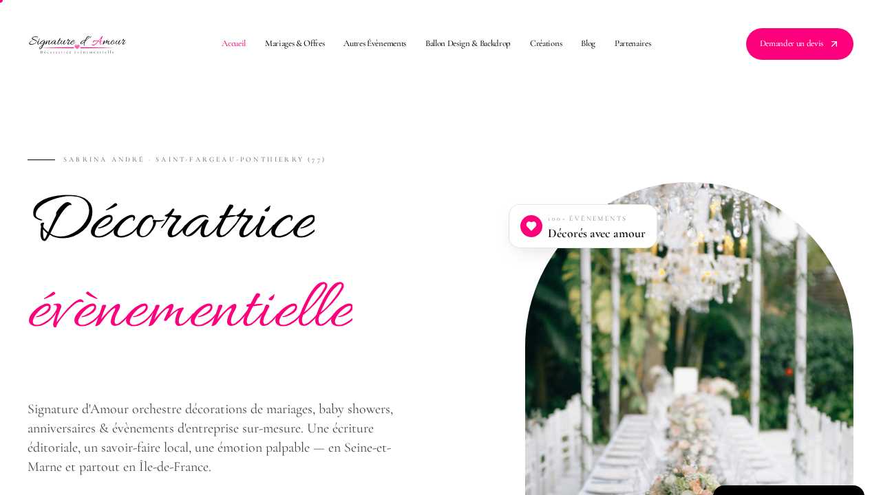 Signature d'Amour — organisation et coordination d'événements